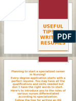 Useful Tips To Write RN Resumes