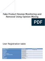 Fake Product Review Monitoring and Removal Using Opinion Mining