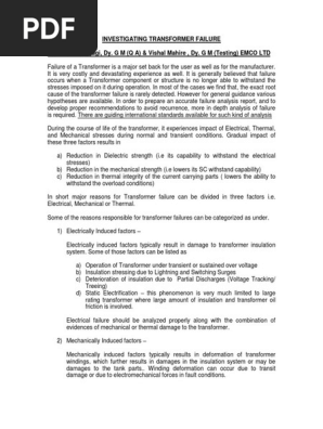 Transformer Failure Investigation Transformer Insulator