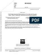 BS EN 10210-2 Hot Finished Structural Hollow Sections of Non-Alloy and Fine Grain Steels - Part 2: Tolerances, Dimensions and Sectional Properties