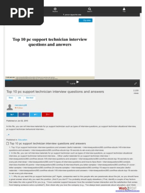 Top 10 Pc Support Technician Interview Questions And Answers T