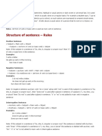 Structure of Sentence - Rules: Present Simple Tense