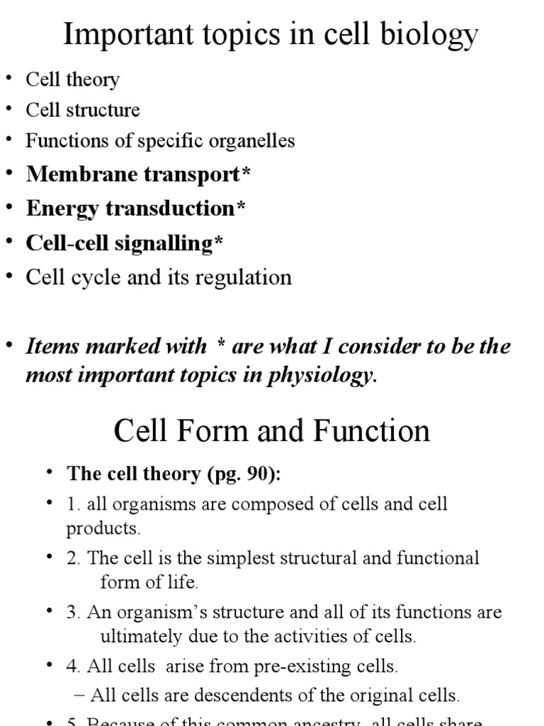 Important Topics in Cell Biology | PDF | Adenosine Diphosphate ...