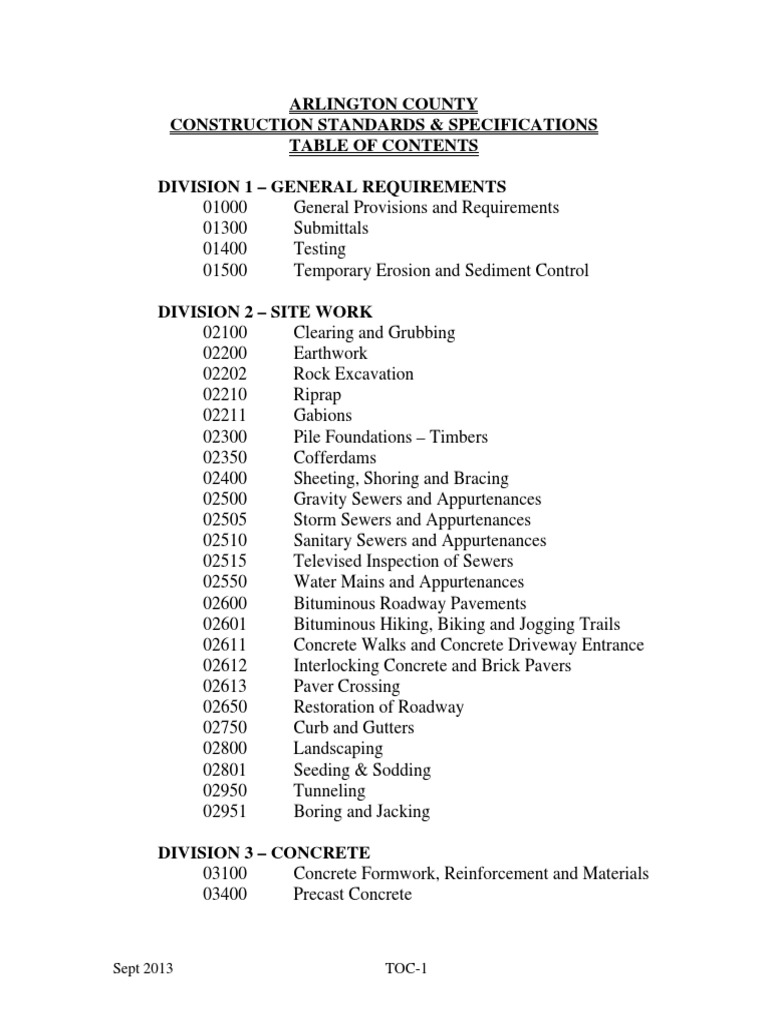 Construction Specifications 9-30-13 | PDF | Storm Drain | Specification ...