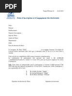 Fiche D'inscription Et D'engagement Des Doctorants