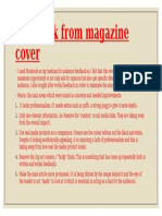 Feedback From Magazine Cover