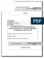 Programa de Adiestramiento Al Personal de Ventas.