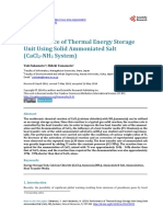 Performance of Thermal Energy Storage Unit Using Solid Ammoniated Salt (Cacl - NH System)