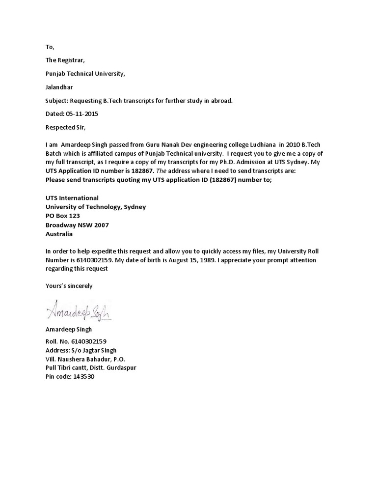 Sample letter to continue studies image