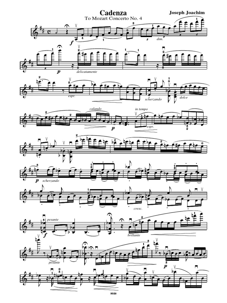 Josef Joachim - Mozart Violin Concerto | PDF