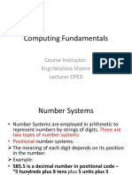 Computing Fundamentals: Course Instructor: Engr - Noshina Shamir Lecturer CPED