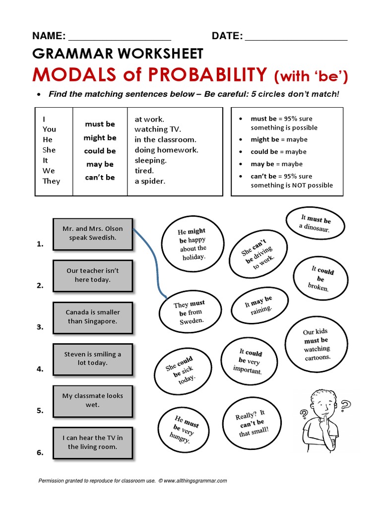 Worksheet Modalsprob Be1 | PDF | Language Arts & Discipline
