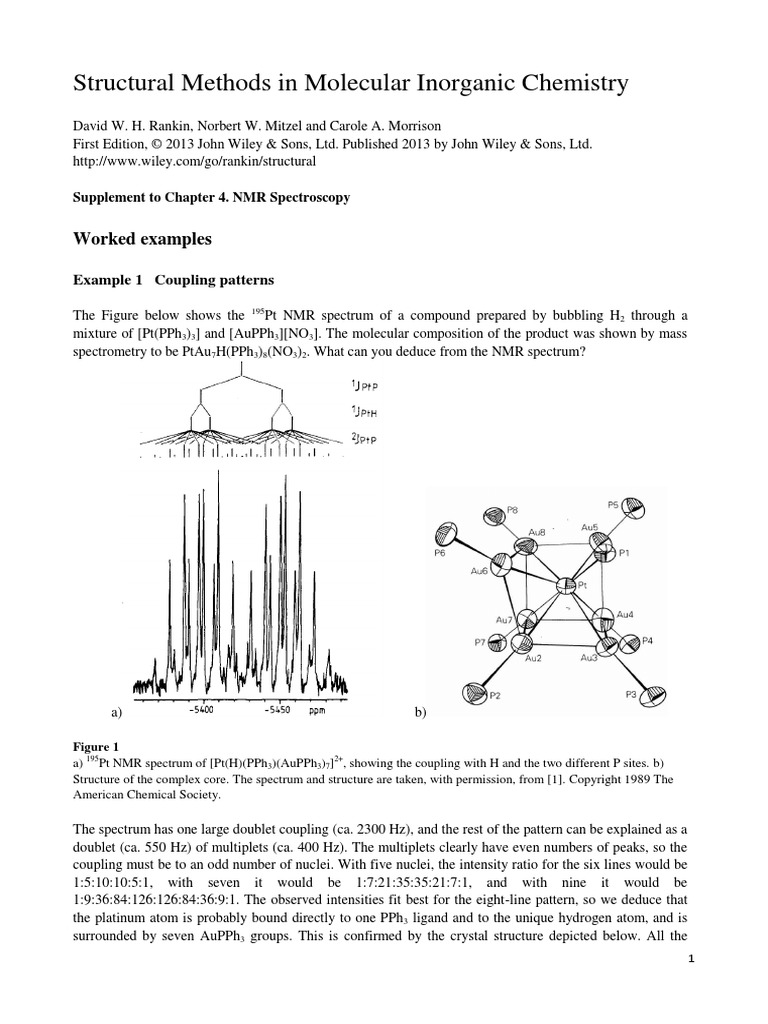 Structural Methods in Molecular Chemistry Worked Examples