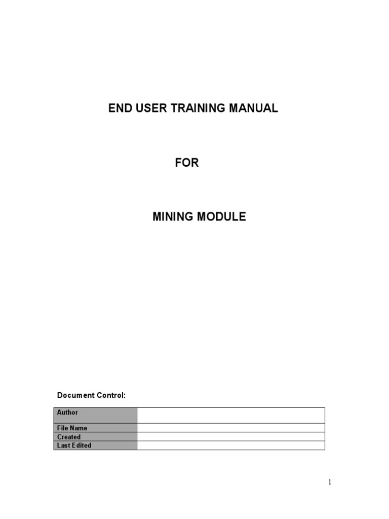 Mining Module Equipment Creation Guide | PDF | Information Technology ...