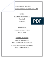 University of Mumbai Corporate Governance of India Infoline: Banking and Finance Semester II (2014-2015)