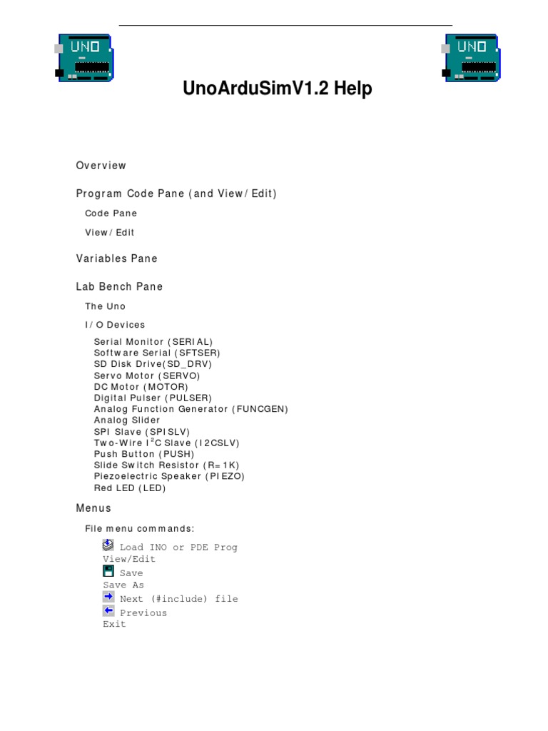 UnoArduSim FullHelp PDF | PDF | Servomechanism | Electric Motor
