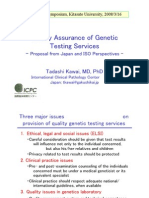 Tadashi Kawai "Quality Assurance of Genetic Testing Services" Proposal From Japan