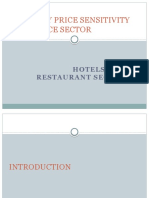 To Study Price Sensitivity in Service Sector: Hotels and Restaurant Sector