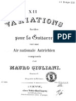 Giuliani - Op 47, 12 Variations, Air Nationale Autrichien