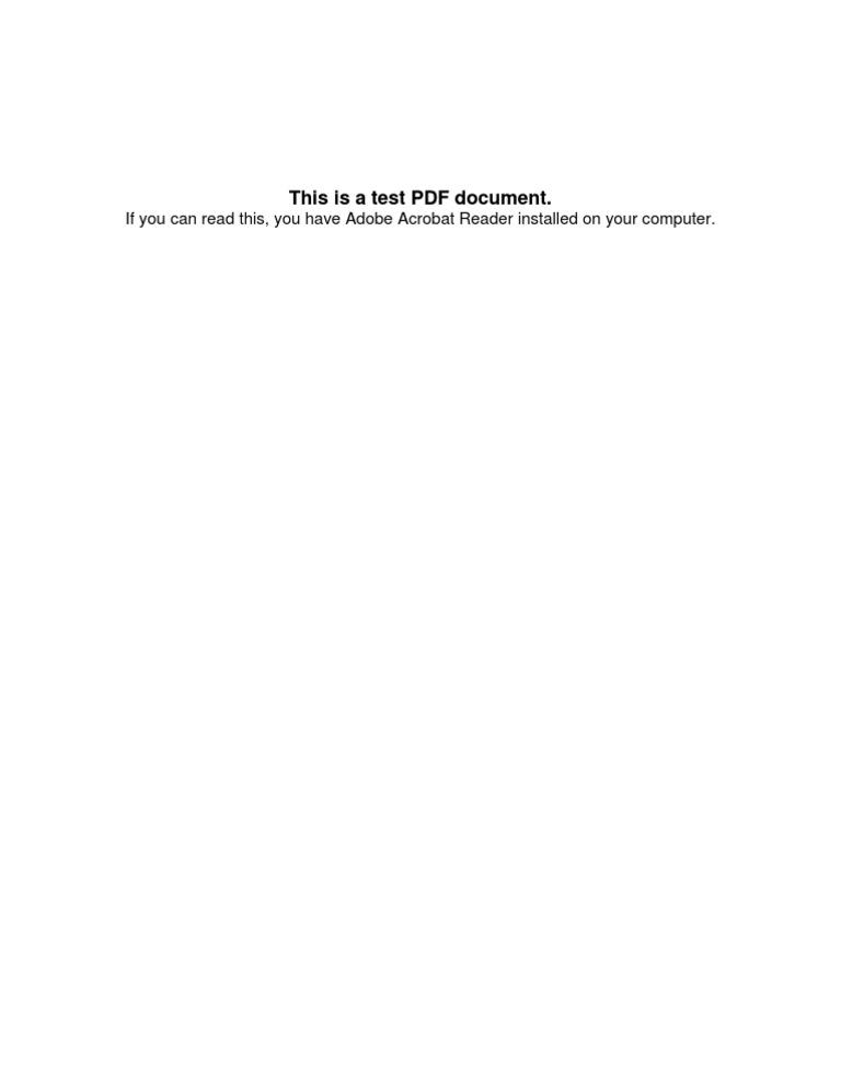 Adobe Reader Test Document | PDF