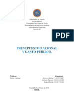 Trabajo Financiera Presupuesto Nacional y Gasto Publico