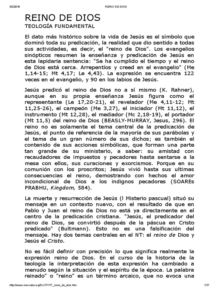 El Reino de Dios y el Sufrimiento | PDF | La resurrección de Jesús ...