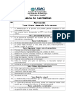 Bando de Contenidos de Ciencias Naturales