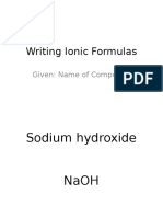 writing ionic formulas given chemical names