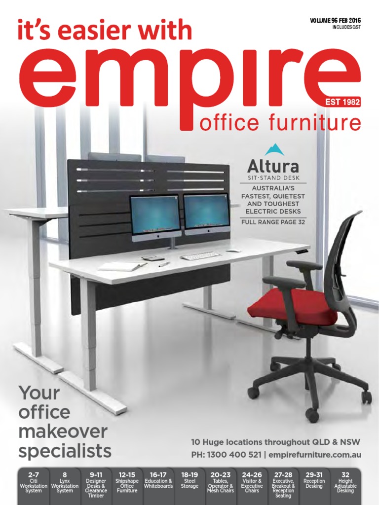 Empire Office Furniture Brochure PDF Computer Monitor Desk