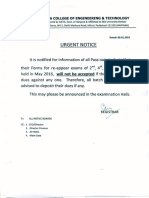 Notice For Outstanding Dues Against Pass Out Students