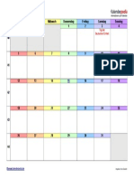 Kalender Oktober 2015 Querformat
