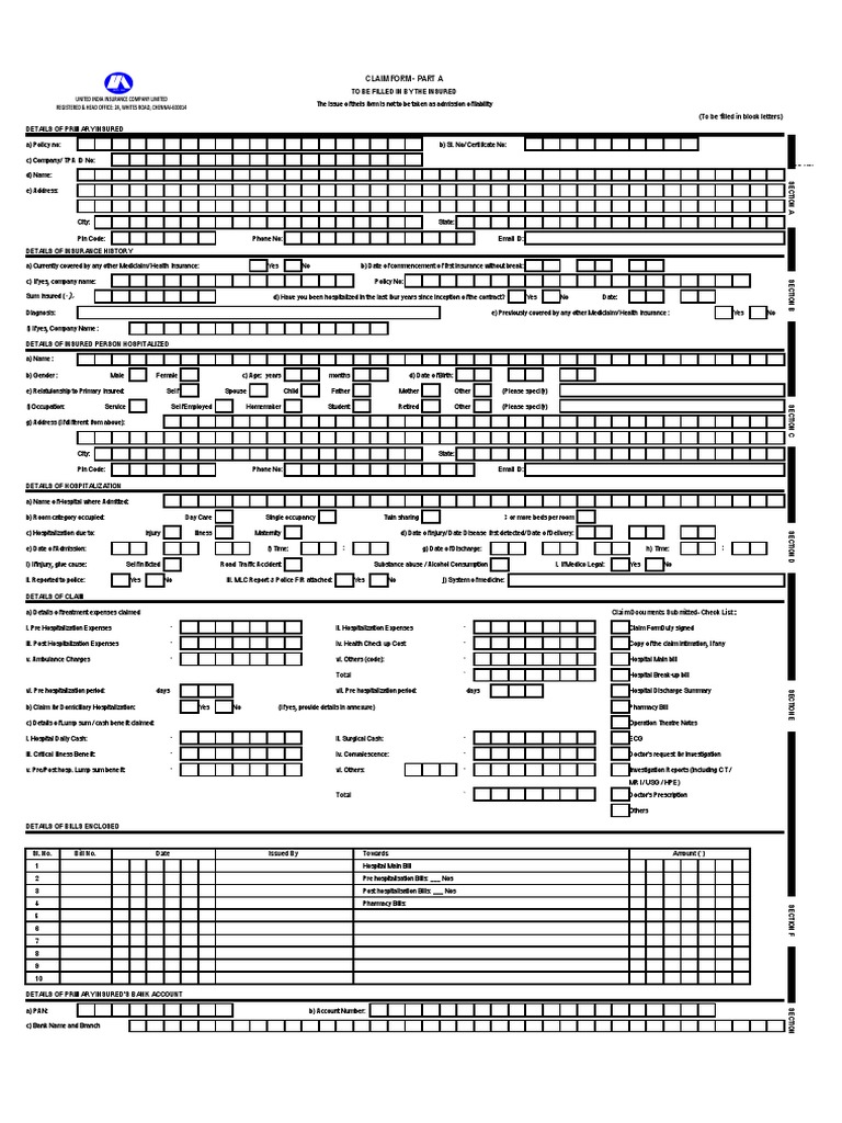 Claim Form for Head Injury and Benefits | PDF