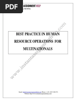 Best Practice in Human Resource Operations For Multinationals Assignment Sample