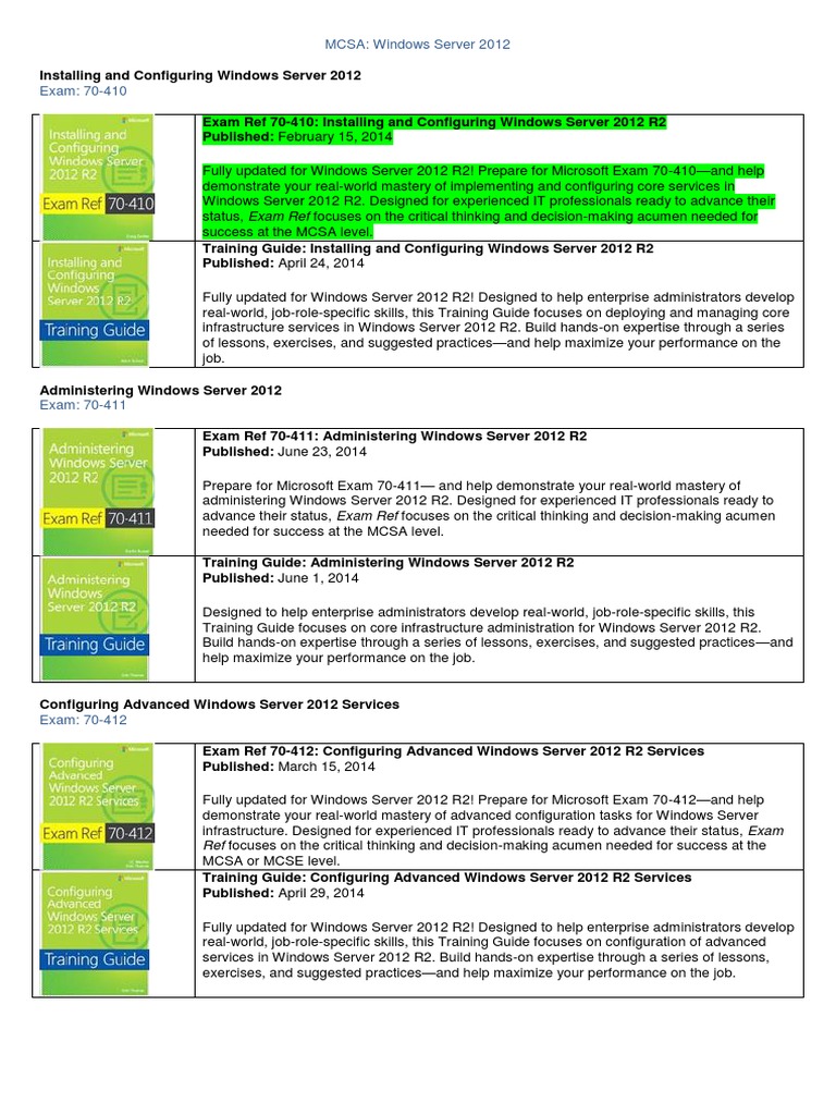 Mcsa Pdf Microsoft Windows Windows Nt