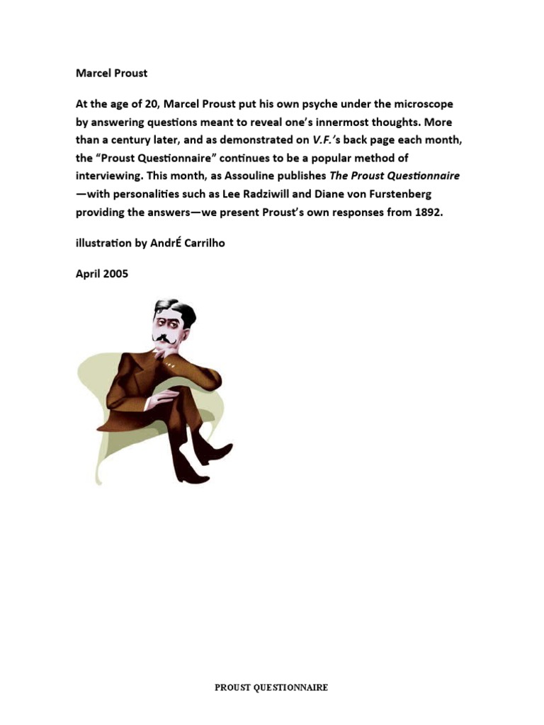 Proust Questionnaire Vanity Fair