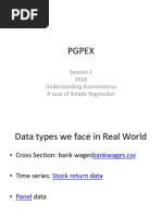 Pgpex: Session 1 2016 Understanding Econometrics A Case of Simple Regression