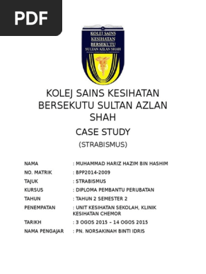 Strabismus Case Study Pdf