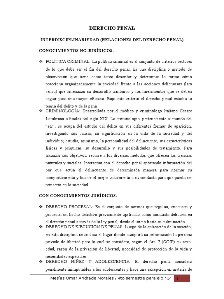 Ensayo Derecho Penal Delito Derecho penal