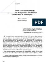 Earl Taylor - Lebenswelt and Lebensformen - Husserl and Wittgenstein On The Goal and Method of Philosophy