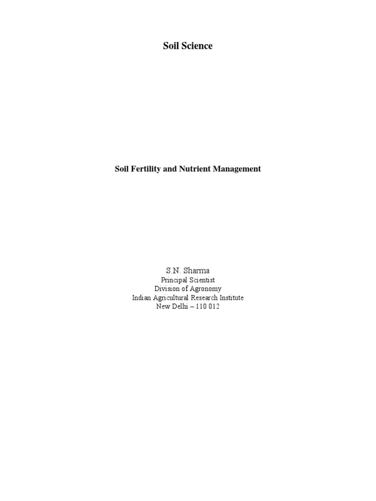 Soil Fertility and Nutrient Management PDF Fertilizer Soil