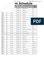 Filming Schedule