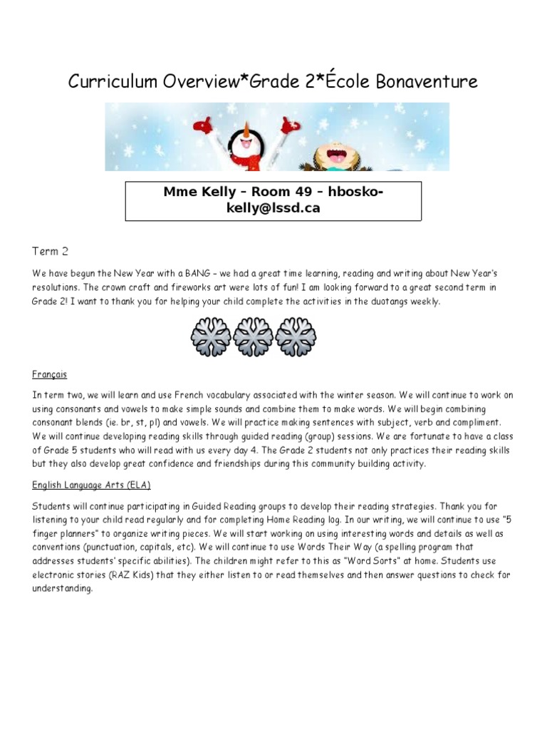 Grade 2 Curriculum Overview Term 2 | PDF | Reading (Process) | Cognition