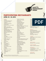 Participating Restaurants: APRIL 18 - 29, 2010