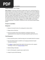 Finance Manager Job Description