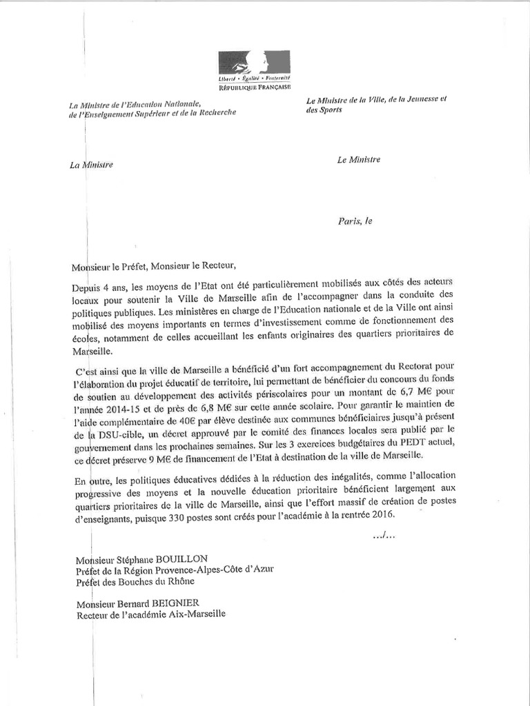 Lettre Au Préfet de Région
