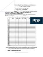 Christ The King College of Science and Technology: Practicum Daily Time Record For The Month of DECEMBER