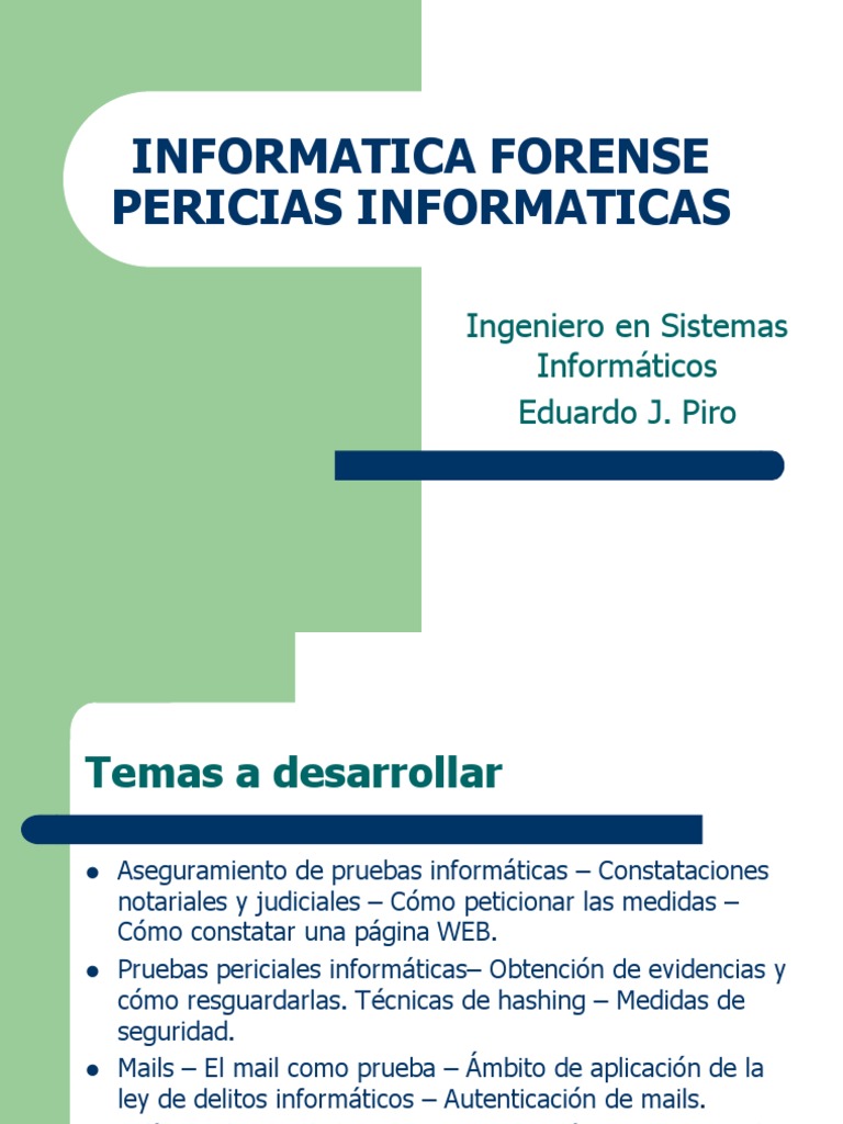 Pericias Informáticas y Aseguramiento de Pruebas | PDF | Correo ...