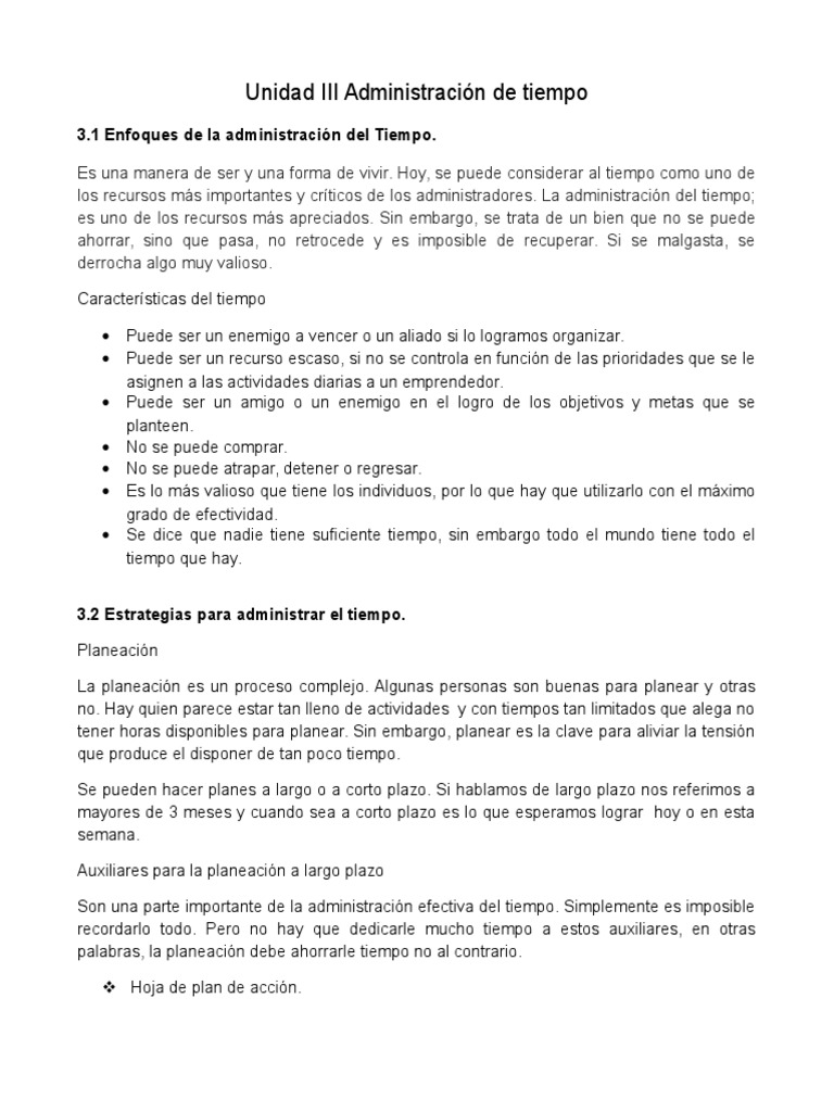 Estrategias para Administrar el Tiempo | PDF | Planificación | Science
