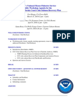 NOAA's National Marne Fisheries Service Public Workshop Agenda For The Central California Coast Coho Salmon Recovery Plan