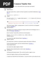 Common Number Sets